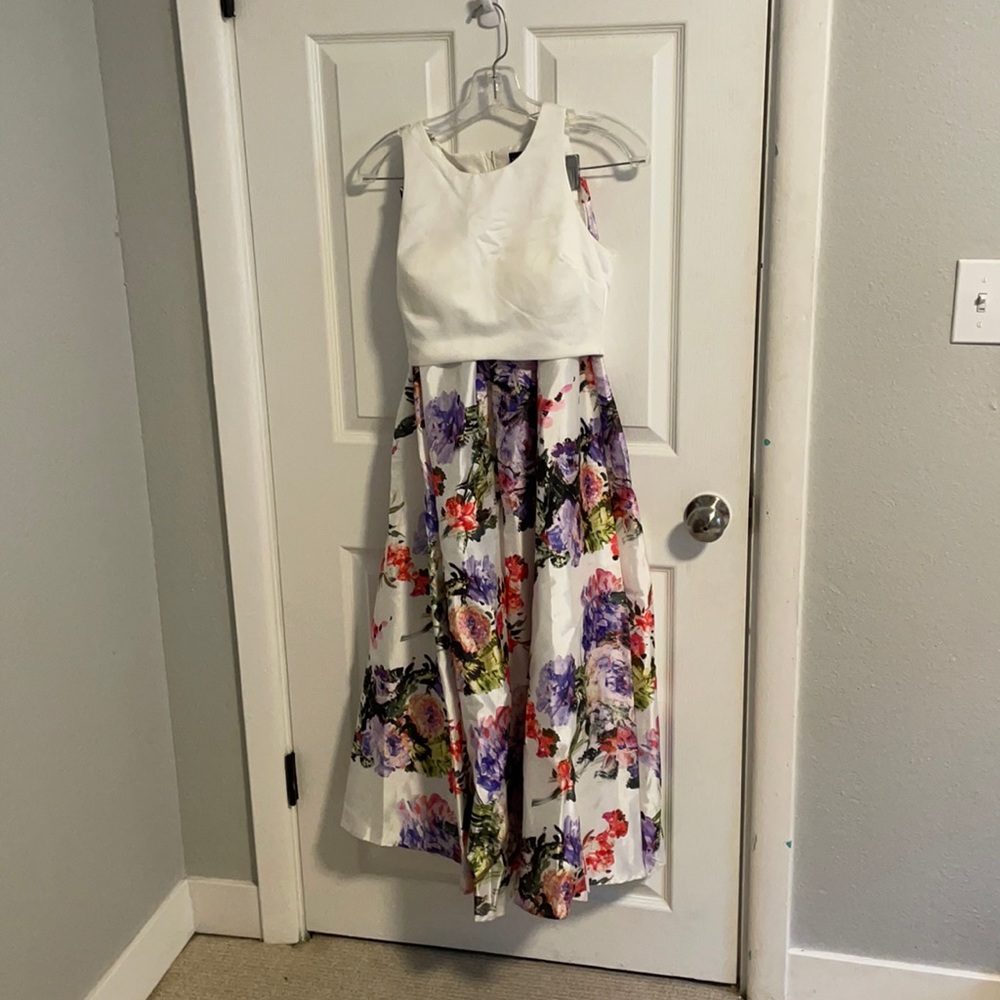 Cropped two piece prom dress